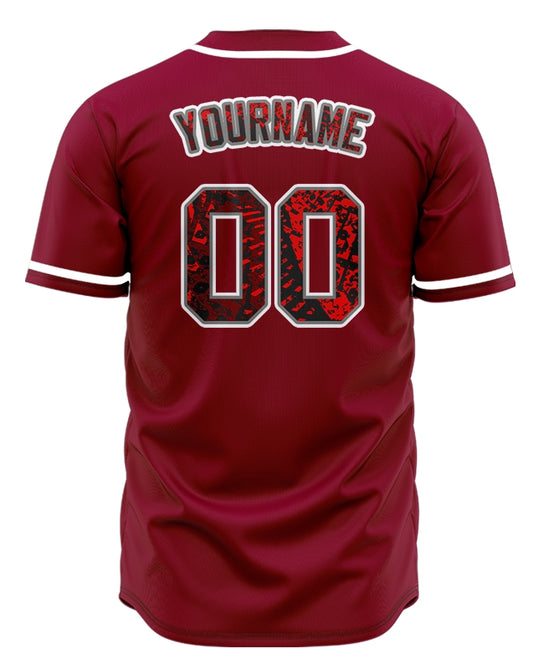 Custom Tire Marks Red Dark Baseball Jersey