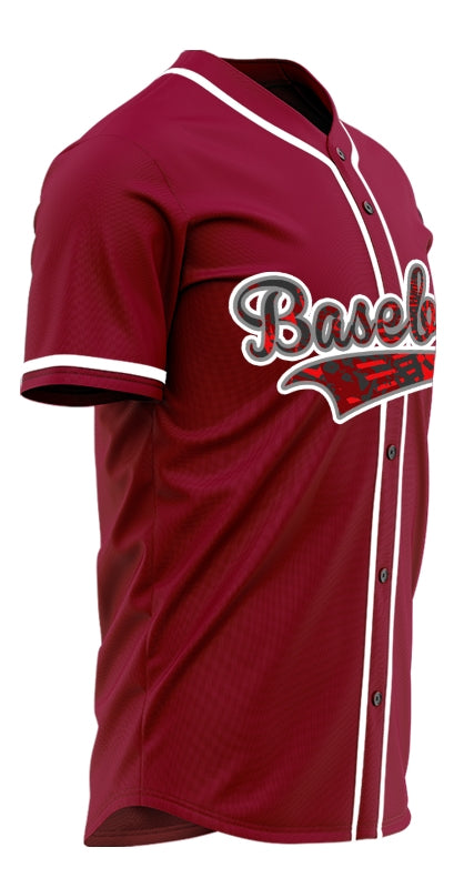 Custom Tire Marks Red Dark Baseball Jersey