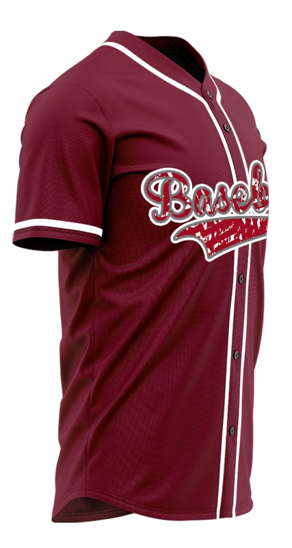 Custom Twill Red White Baseball Jersey