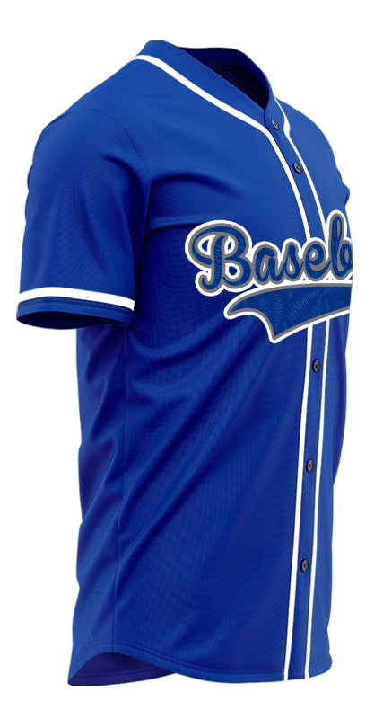 Custom Wave Blue Baseball Jersey