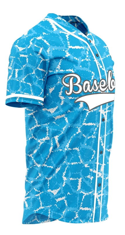 Custom White Blue Ice Cracks Baseball Jersey