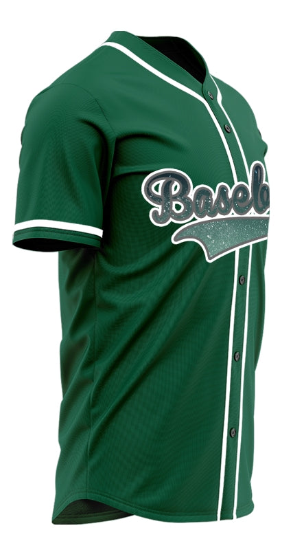 Custom White Dark Green Starry Sky Baseball Jersey