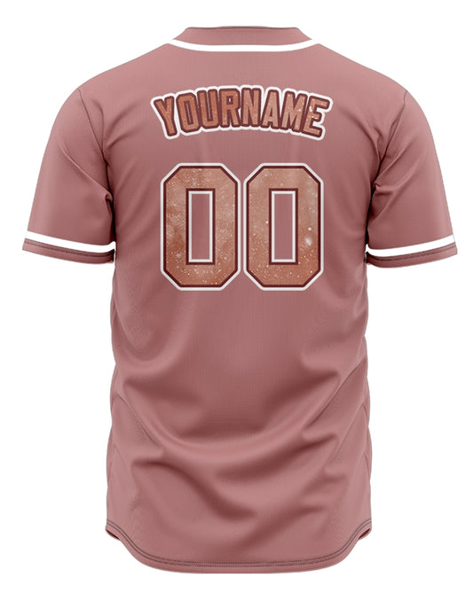 Custom White Gray Pink Starry Sky Baseball Jersey