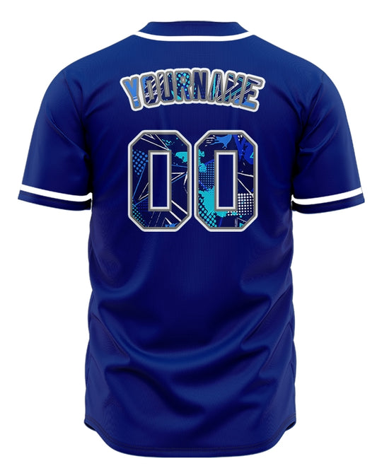 Custom White Light blue Ink Baseball Jersey