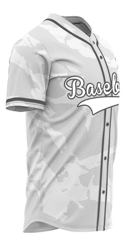 Custom White Light Grey Ink Baseball Jersey