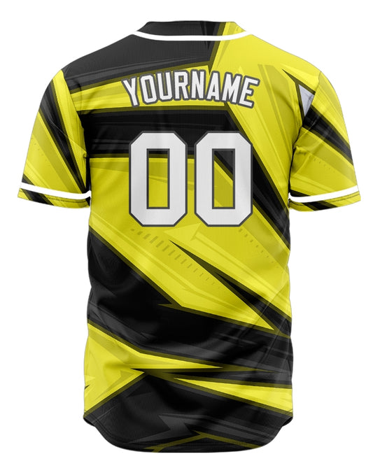Custom Yellow Black Grey Technology Baseball Jersey