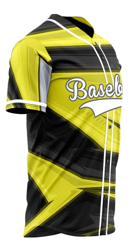 Custom Yellow Black Grey Technology Baseball Jersey