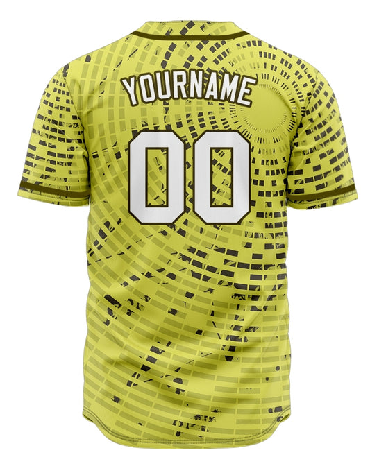 Custom Yellow Circle Baseball Jersey