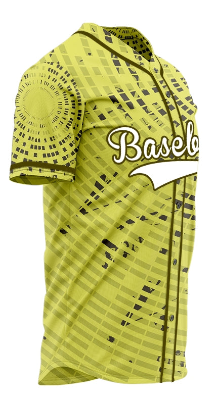 Custom Yellow Circle Baseball Jersey
