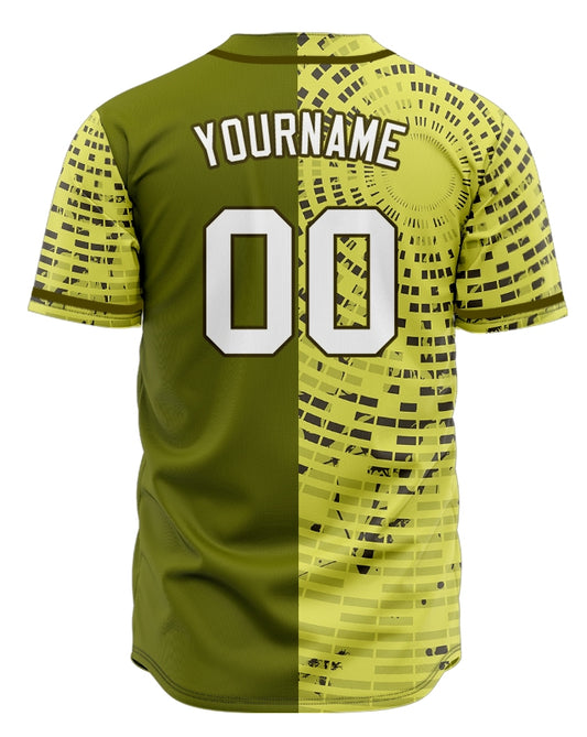 Custom Yellow Circle Half Baseball Jersey