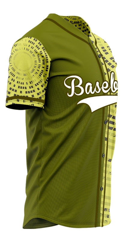 Custom Yellow Circle Half Baseball Jersey