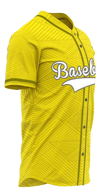 Custom Yellow Diamond Lines Baseball Jersey