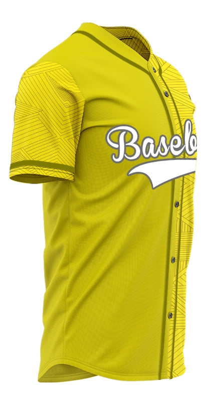 Custom Yellow Diamond Lines Half Baseball Jersey