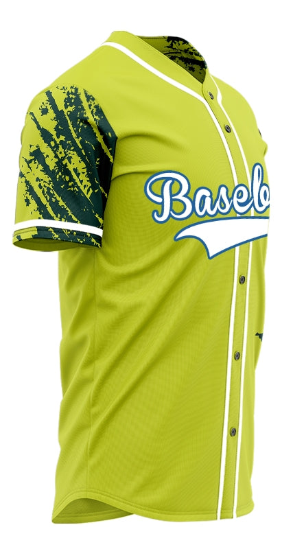 Custom Yellow Green Ink Baseball Jersey