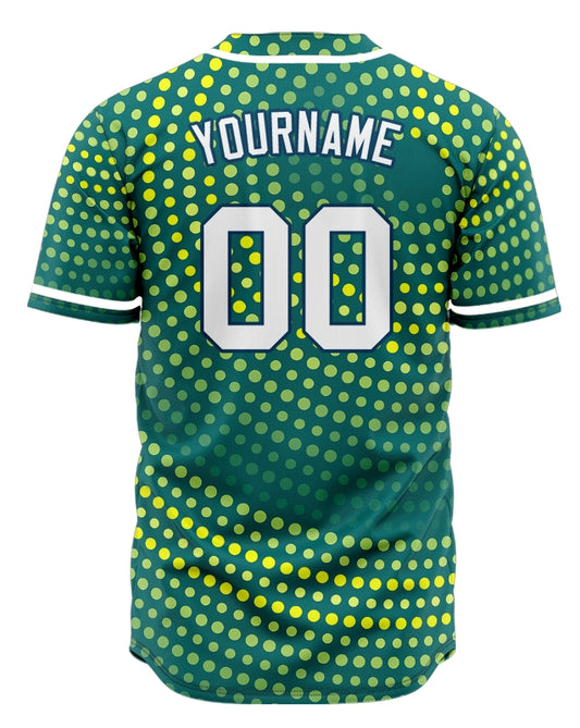 Custom Yellow Green Point Circle Baseball Jersey