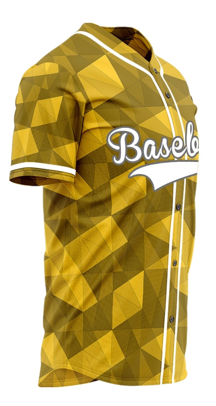 Custom Yellow Irregular Shape Baseball Jersey