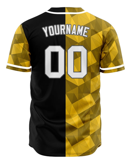 Custom Yellow Irregular Shape Half Baseball Jersey