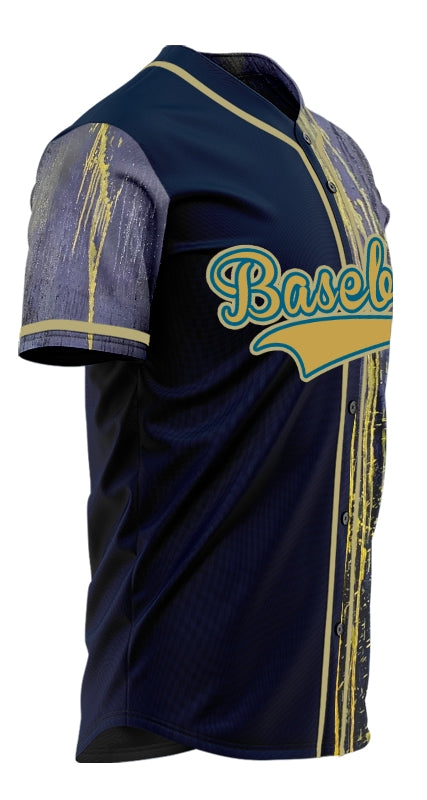 Custom Dark Blue Ink Baseball Jersey