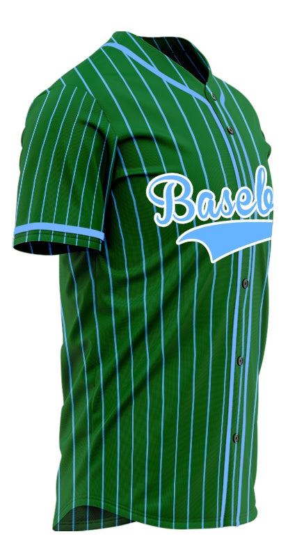 Custom Dark Green And Blue Lines Baseball Jersey
