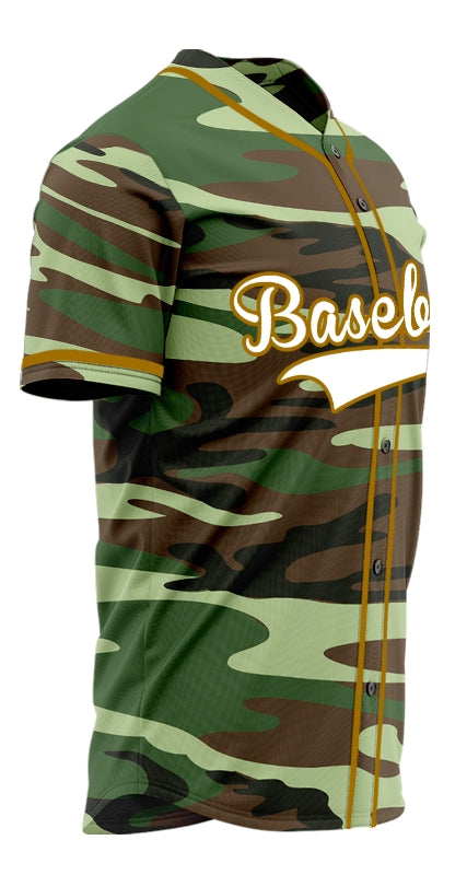 Custom Dark Green And Brown Baseball Jersey