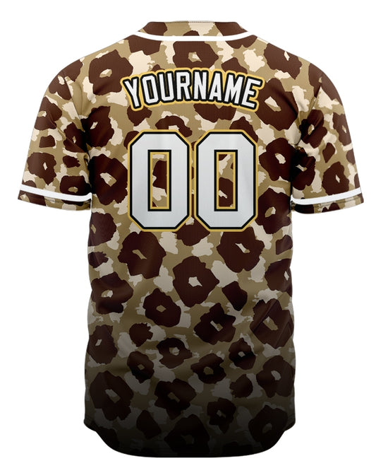 Custom Gradient Brown Plum Blossom Baseball Jersey