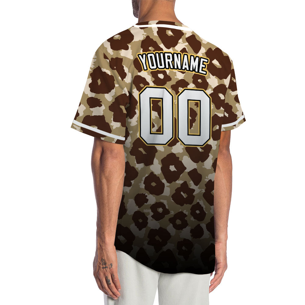Custom Gradient Brown Plum Blossom Baseball Jersey