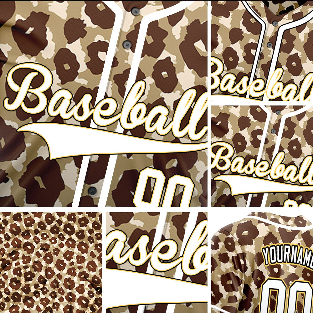 Custom Gradient Brown Plum Blossom Baseball Jersey