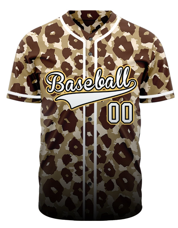 Custom Gradient Brown Plum Blossom Baseball Jersey