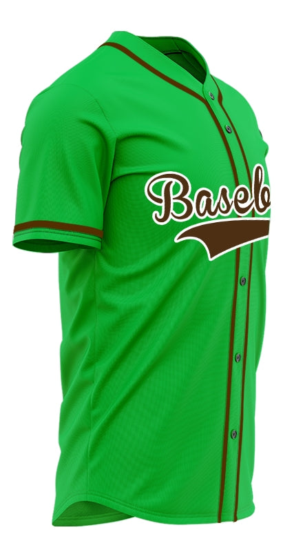 Custom Green And Brown Baseball Jersey