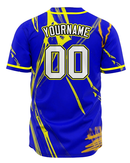 Custom Green Blue Ink Graffiti Baseball Jersey