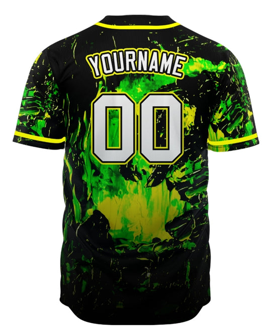 Custom Green Color Gradient Baseball Jersey