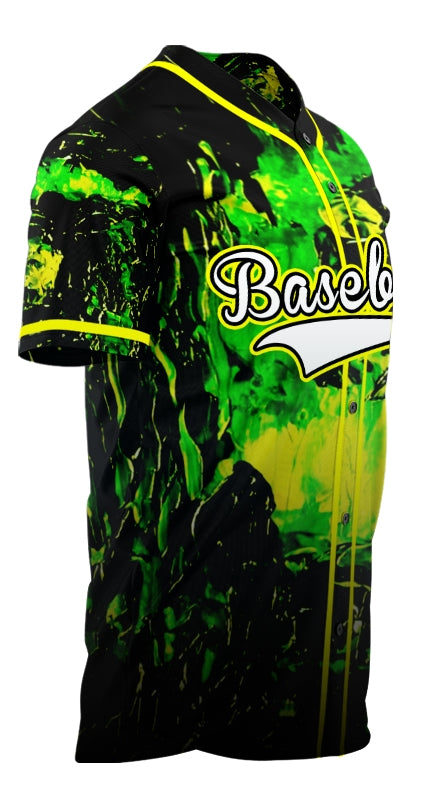 Custom Green Color Gradient Baseball Jersey