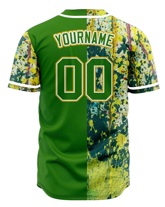 Custom Green Ink Baseball Jersey