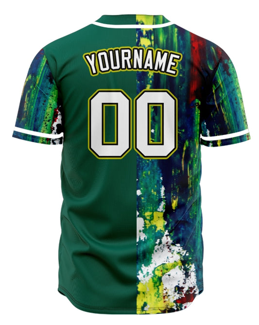 Custom Green Yellow Ink Baseball Jersey