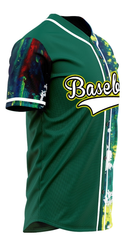 Custom Green Yellow Ink Baseball Jersey