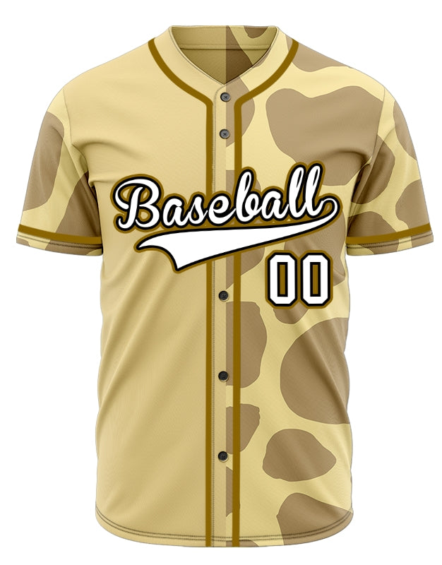Custom Half Beige Light Brown Baseball Jersey