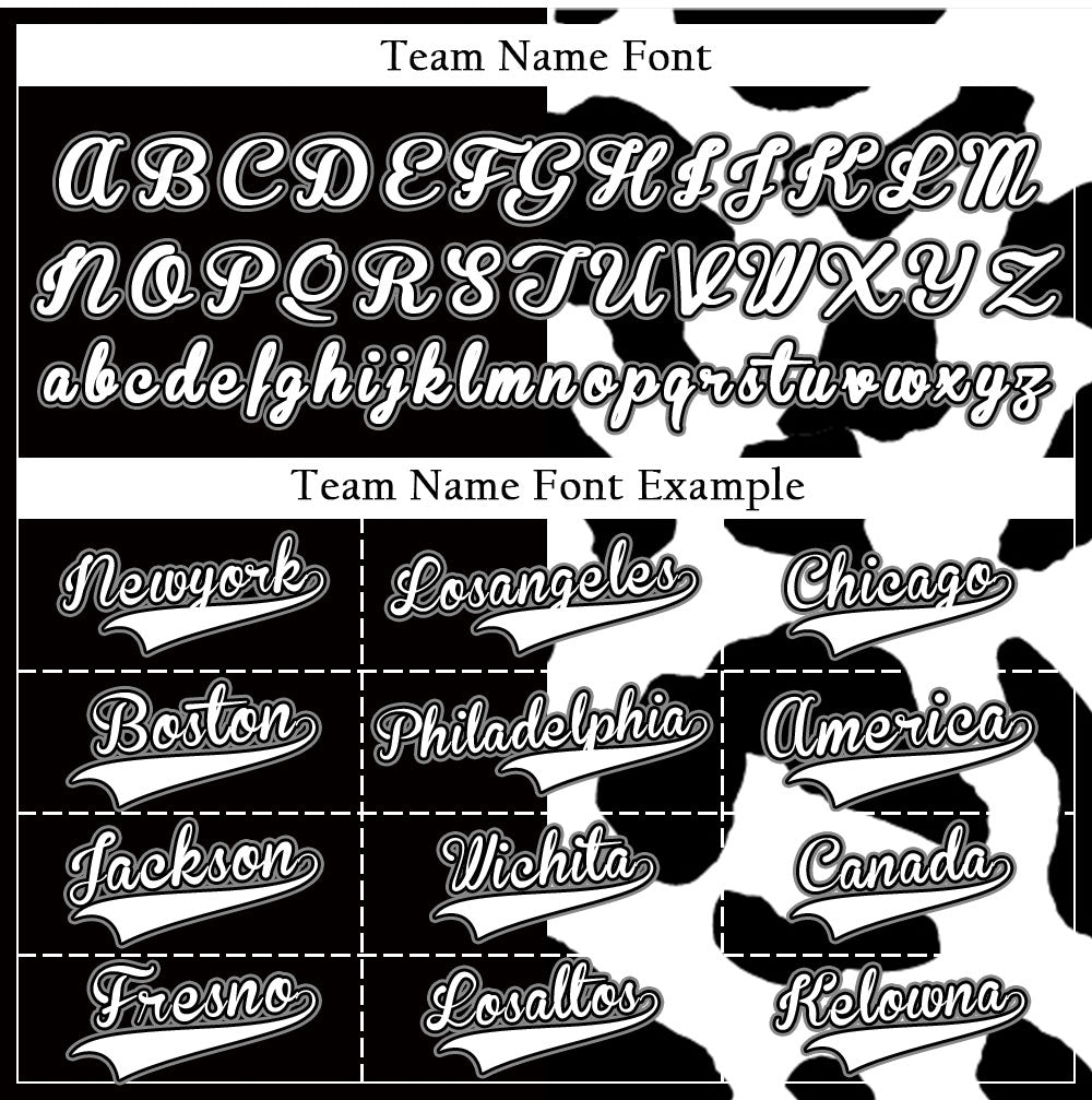 Custom Half Black And White Cow Baseball Jersey