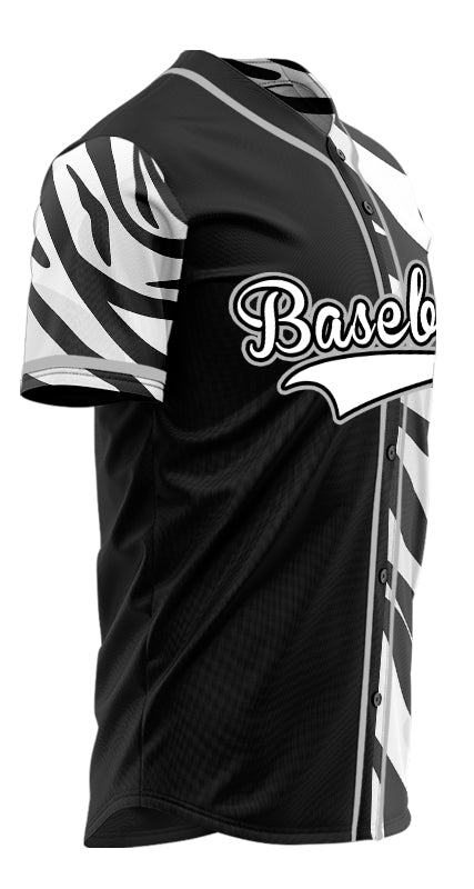 Custom Half Black And White Zebra Baseball Jersey