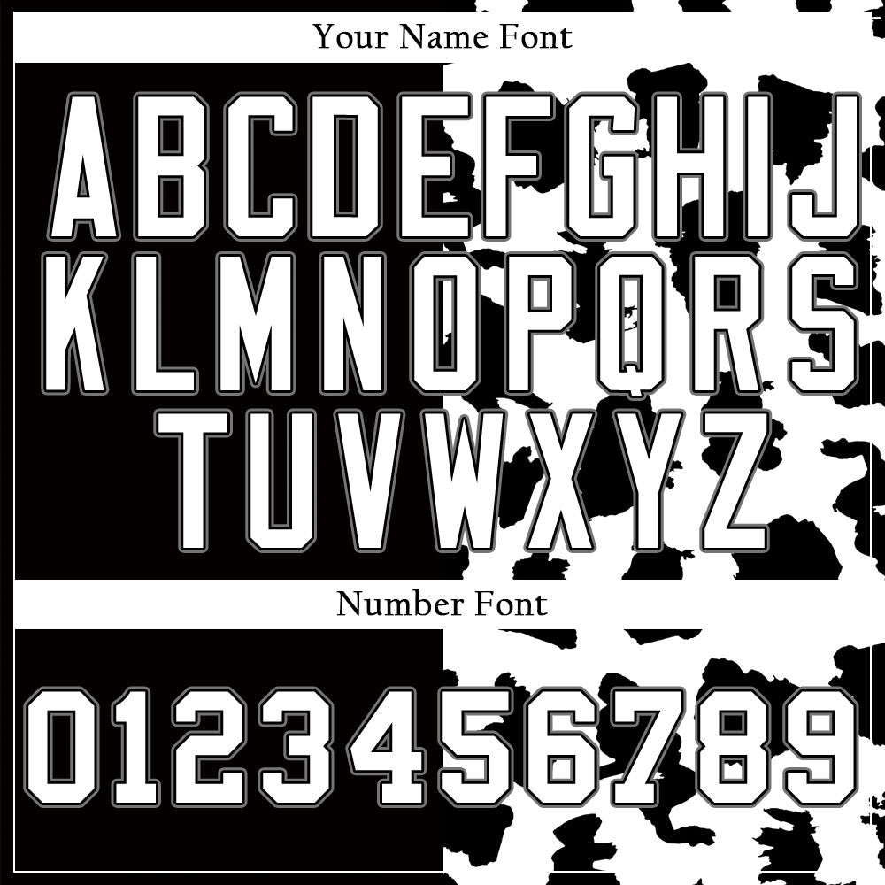 Custom Half Black White Leopard Gold Edge Baseball Jersey