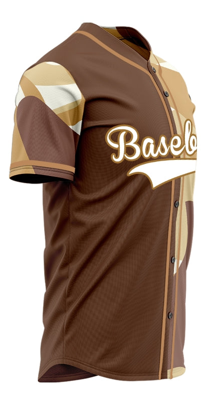 Custom Half Brown Gold Baseball Jersey