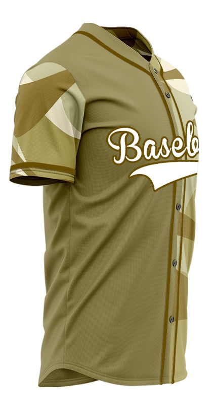 Custom Half Gold Olive Baseball Jersey