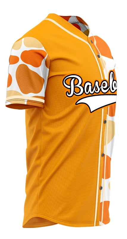Custom Half Orange Beige Color Block Baseball Jersey