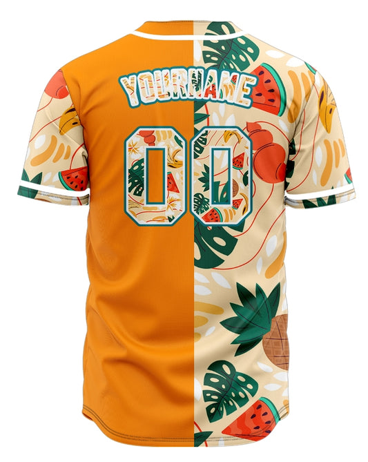 Custom Half Pineapple And Watermelon Baseball Jersey