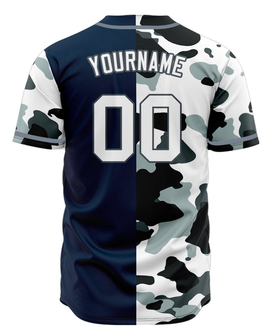 Custom Half White And Light Gray Baseball Jersey