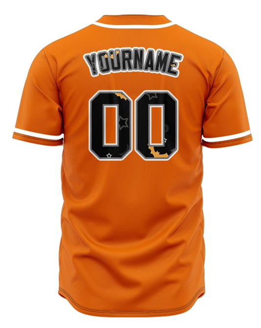 Halloween Bat Star Orange Baseball Jersey
