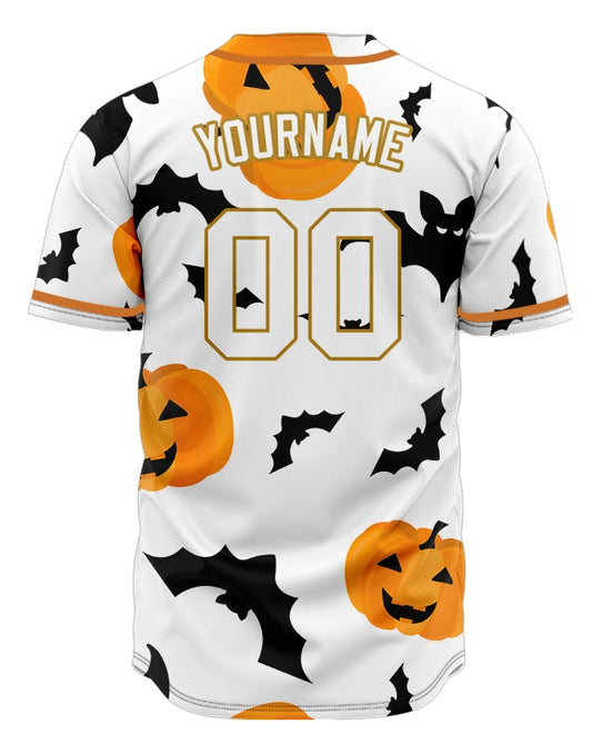 Halloween Black Orange Pumpkin Baseball Jersey