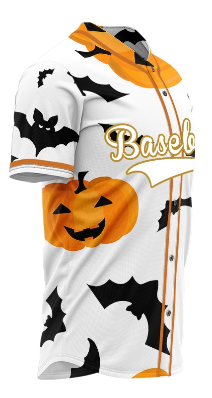 Halloween Black Orange Pumpkin Baseball Jersey