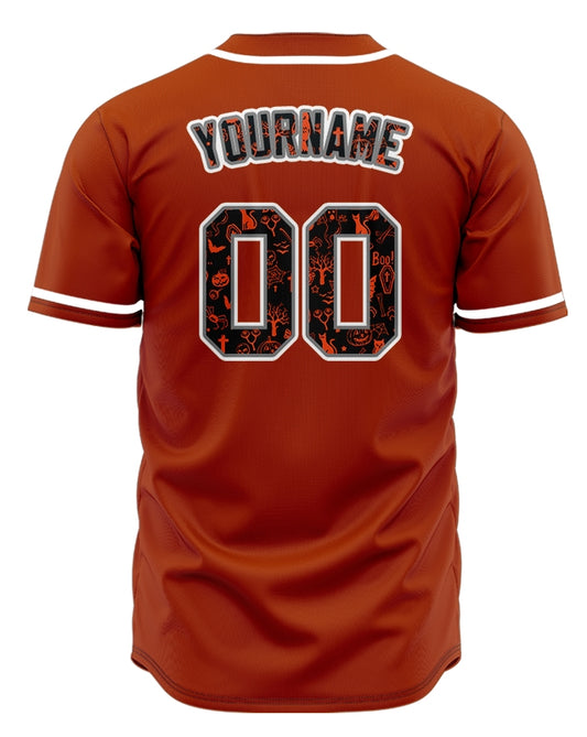 Halloween Crown Orange Moon Baseball Jersey