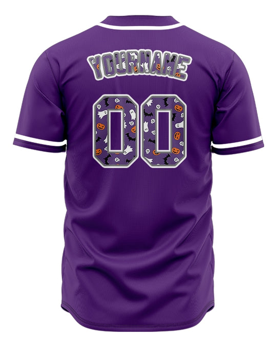 Halloween Dark Purple Skull Baseball Jersey