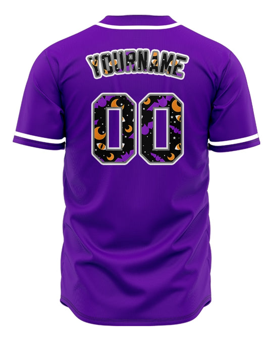 Halloween Moon Purpel Baseball Jersey